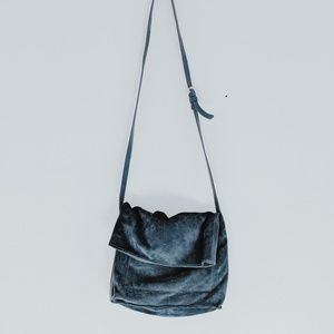 BDG Lindstrom Dusty Navy Blue Suede Crossbody Bag